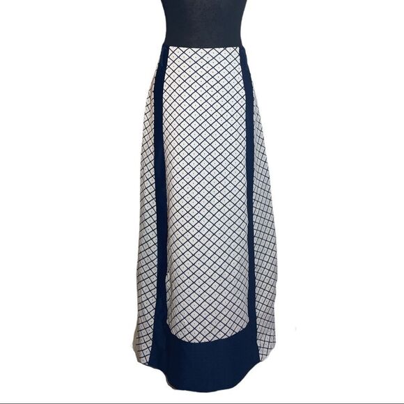 Vintage DiFini Originals 1960s 1970s Floor Length Skirt Geometric Print - Picture 1 of 16